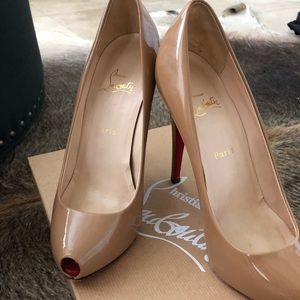 Authentic Christian Louboutin open clic minipeep